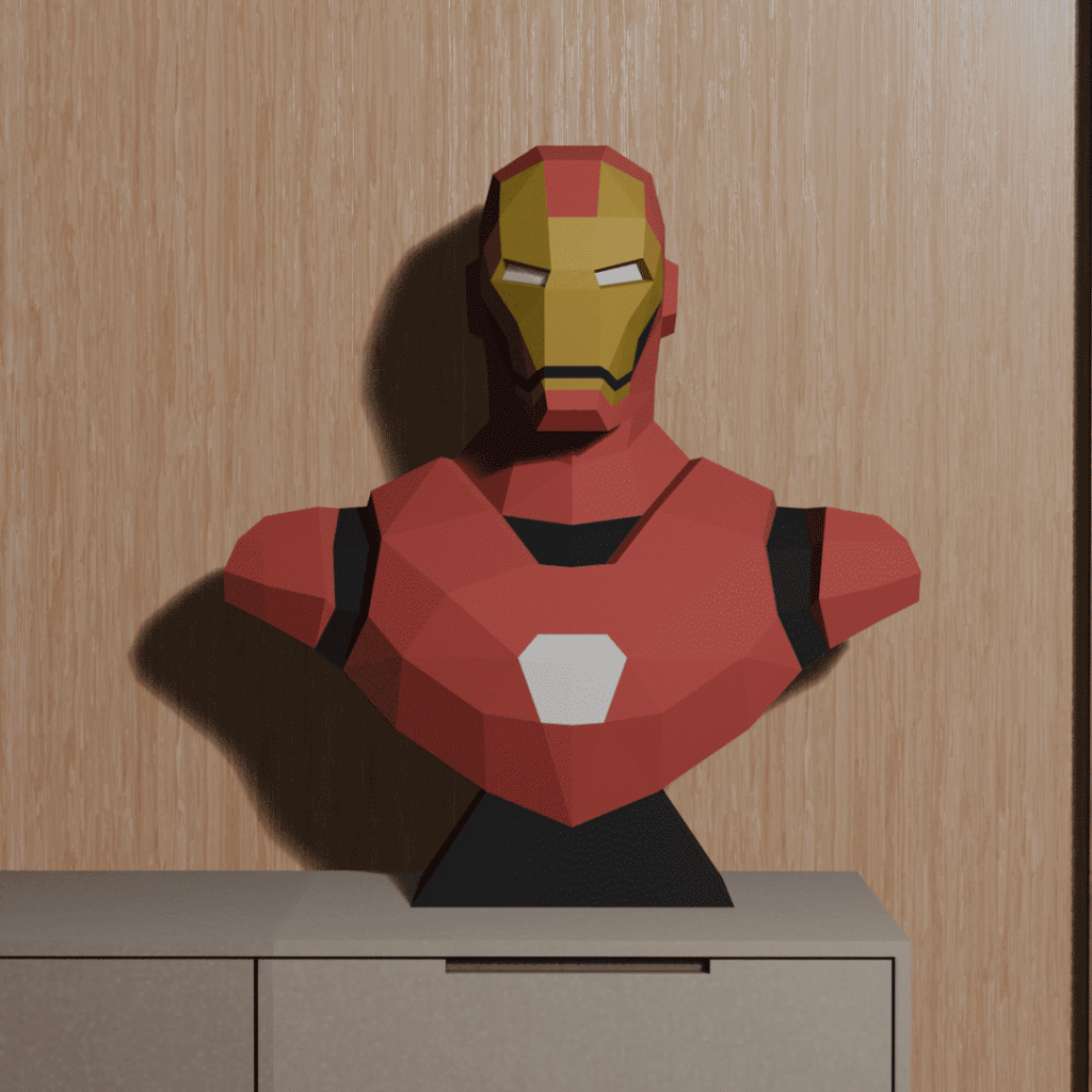 Papercraft d'Iron Man en origami 3D