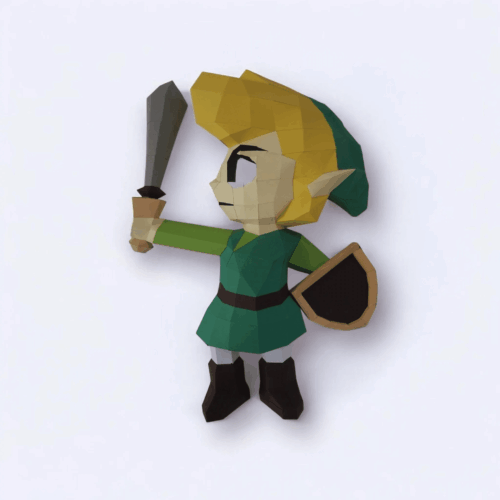 Link de The Legend of Zelda en papercraft 3D