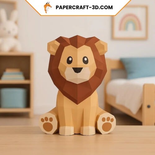 Lion en papercraft 3D