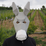 Papercraft maske von Esel in origami