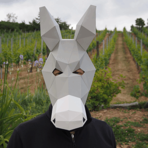 Masque d'âne en papercraft 3D