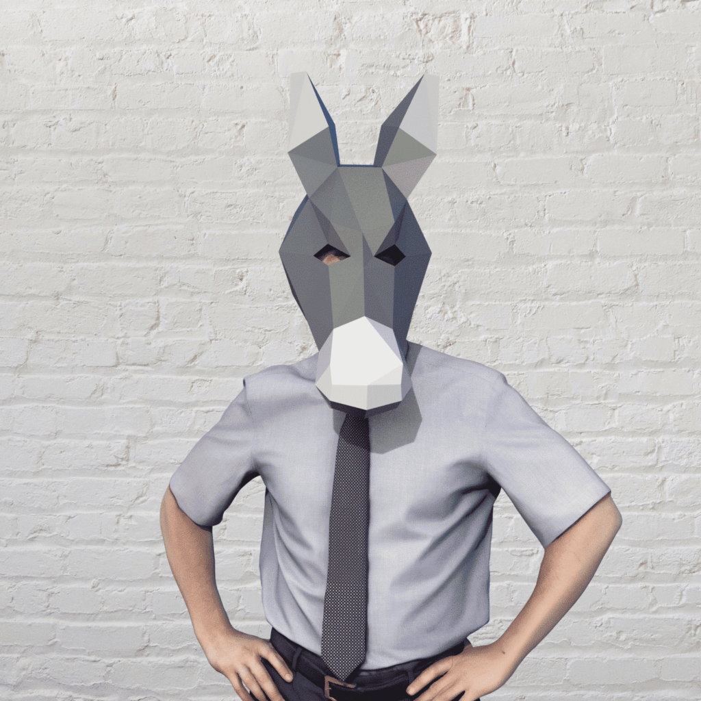 Masque d'âne en papercraft 3D