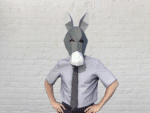 Papercraft maske von Esel in origami