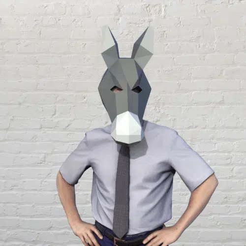 Masque d'âne en papercraft 3D