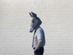 Papercraft maske von Esel in origami