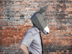 Papercraft maske von Esel in origami