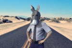 Papercraft maske von Esel in origami