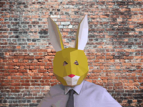 Papercraft Häschenmaske in 3D Origami