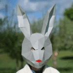Papercraft Häschenmaske in 3D Origami