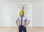 Papercraft Häschenmaske in 3D Origami