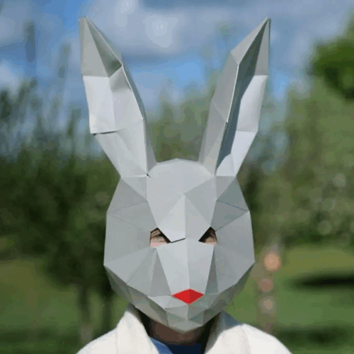 Masque de lapin en papercraft 3D