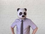 Papercraft panda maske in 3D origami