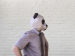 Papercraft panda maske in 3D origami