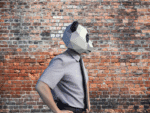Papercraft panda maske in 3D origami
