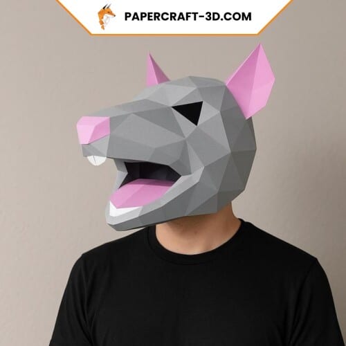 Masque de rat en papercraft 3D