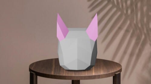 Masque de rat en papercraft 3D