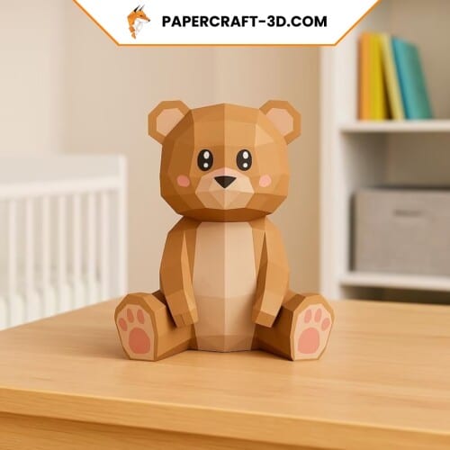 Ourson en papercraft 3D