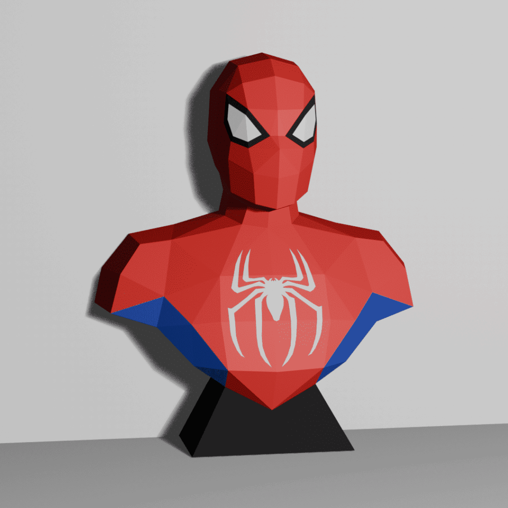 Papercraft buste de Spiderman en origami 3D