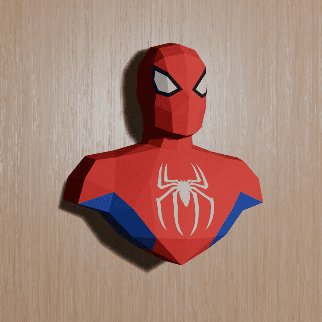 Papercraft buste de Spiderman en origami 3D