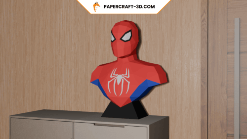 Buste de Spiderman de Marvel en papercraft 3D