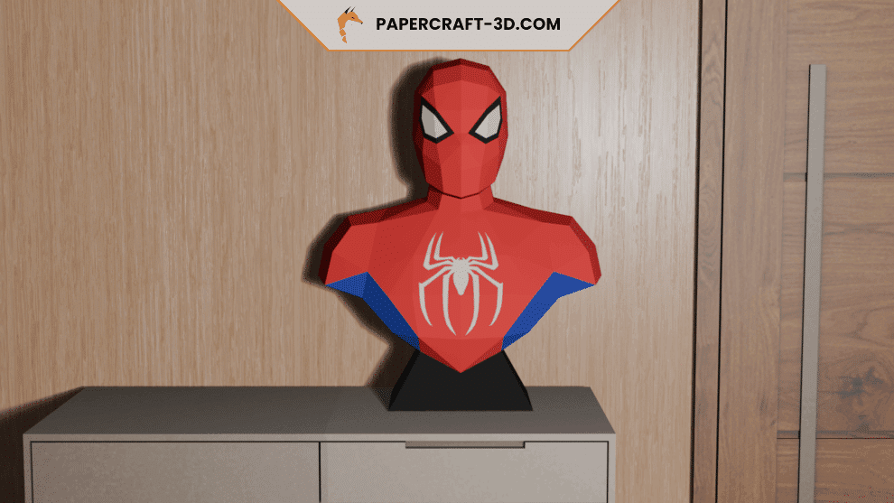 Buste de Spiderman Marvel en papercraft 3D réaliste