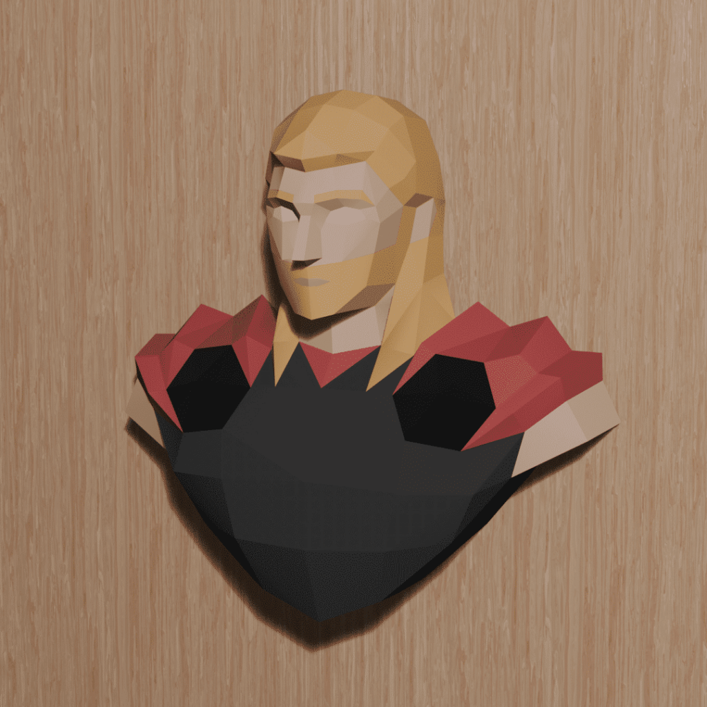 Papercraft du buste de Thor en origami 3D