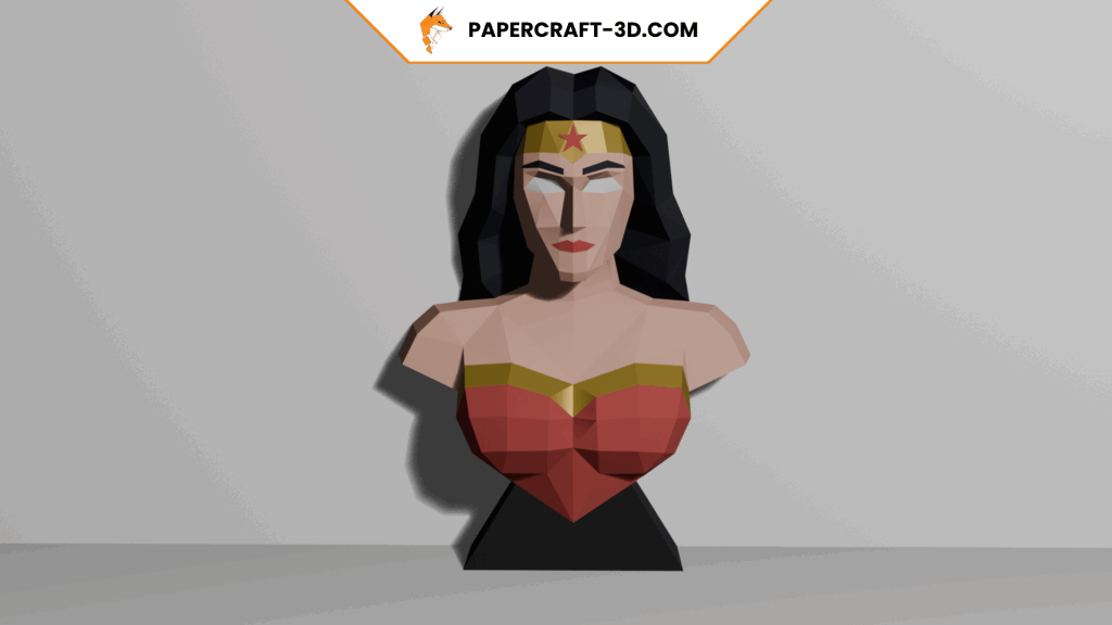 Papercraft buste de super-héroïne en origami 3D Papercraft buste de super-héroïne en origami 3D