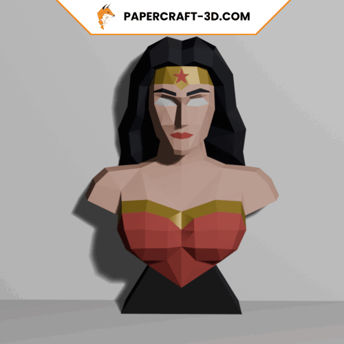 Buste de Wonder Woman en papercraft 3D
