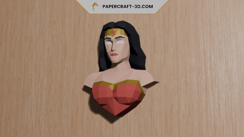 Buste de Wonder Woman en papercraft 3D