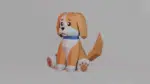 Chiot en papercraft 3D