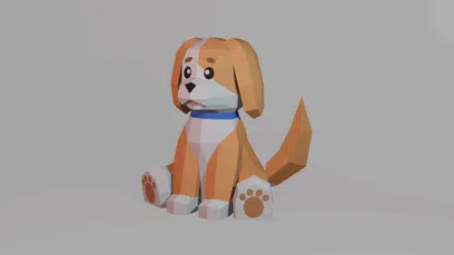 Chiot en papercraft 3D
