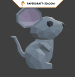 Souris en papercraft 3D