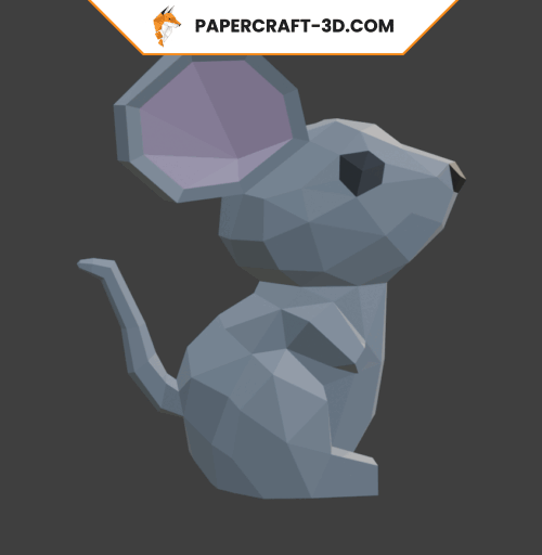 Souris en papercraft 3D