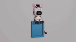 Cadre photo d'un zèbre en papercraft 3D