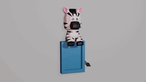 Cadre photo d'un zèbre en papercraft 3D