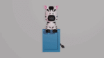 Cadre photo d'un zèbre en papercraft 3D