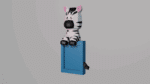 Cadre photo d'un zèbre en papercraft 3D