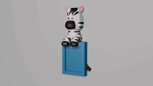Cadre photo d'un zèbre en papercraft 3D