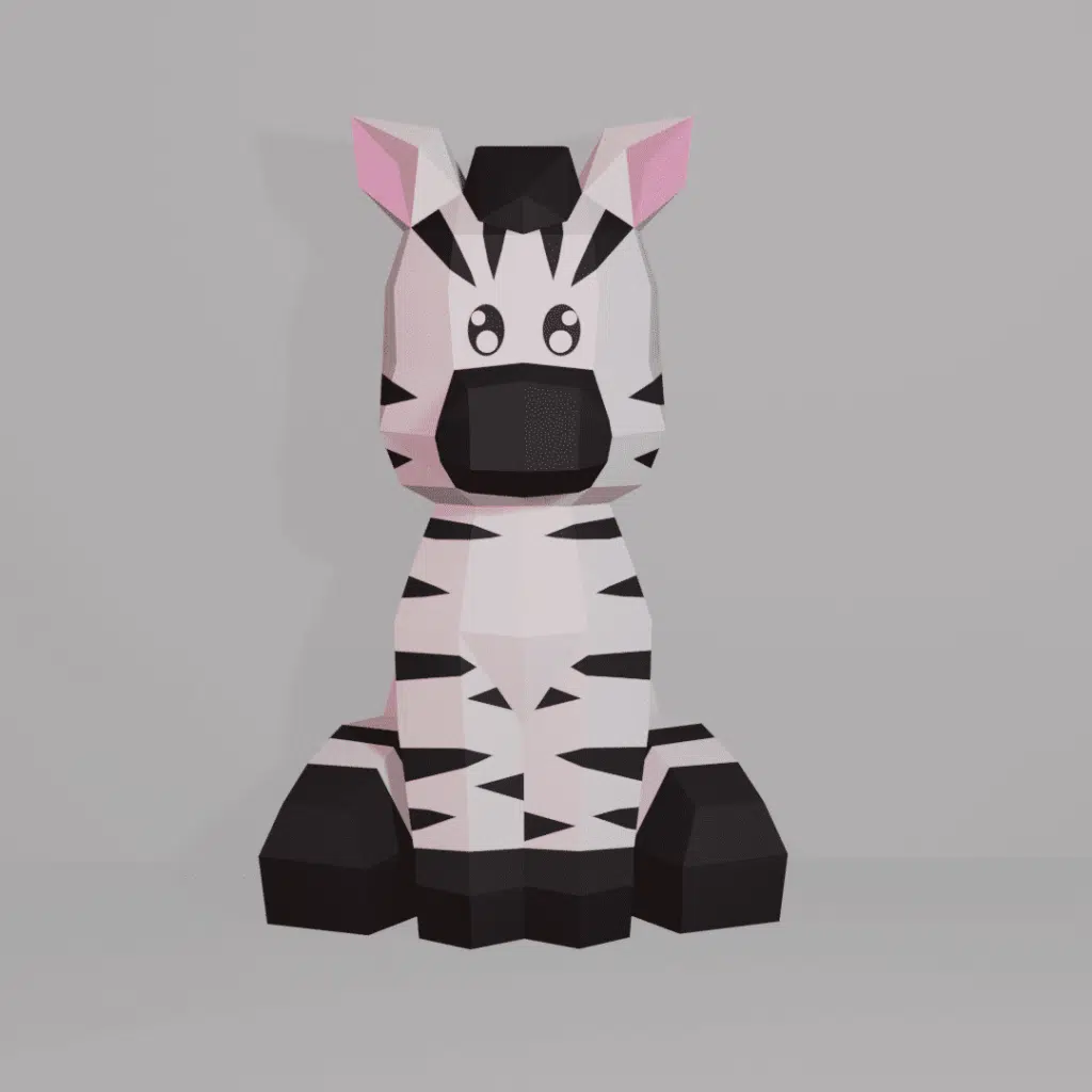 Zèbre en papercraft 3D