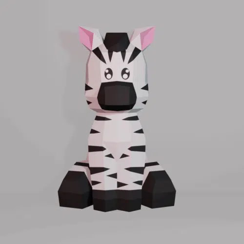 Zèbre en papercraft 3D