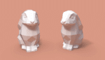 Papercraft sitzender Hase in Origami 3D
