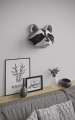 Papercraft origami 3D Waschbärenkopf