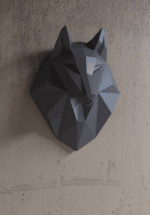 Papercraft cabeça de lobo em origami 3D