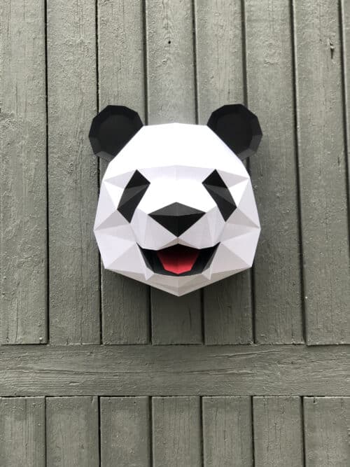 Papercraft tête de panda en origami 3D