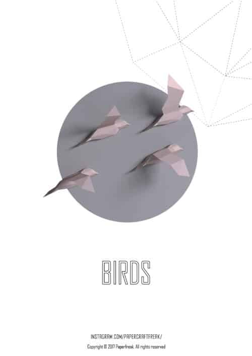 Papercraft d'oiseaux volants en origami 3D