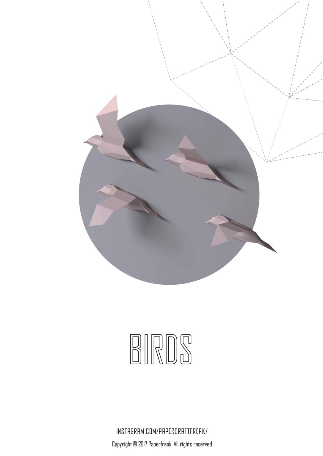 Papercraft d'oiseaux volants en origami 3D Papercraft d'oiseaux volants en origami 3D
