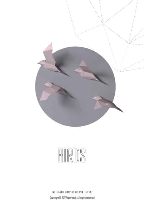 Papercraft d'oiseaux volants en origami 3D