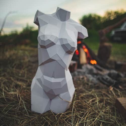 Papercraft de masque de loup en origami 3D