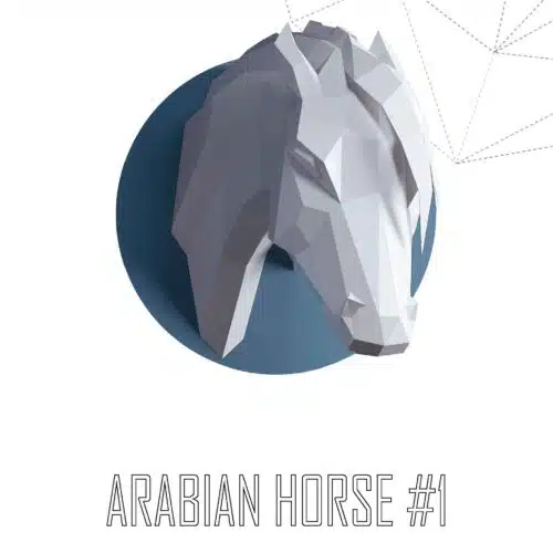 Papercraft Arabian horse en origami 3D