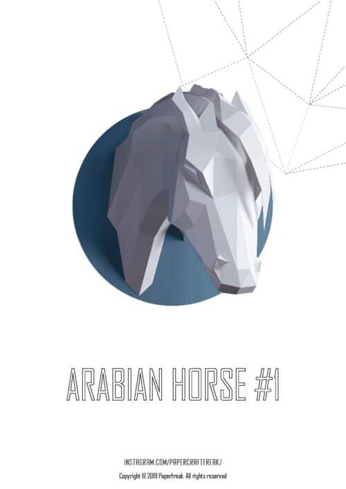 Papercraft Arabian horse en origami 3D